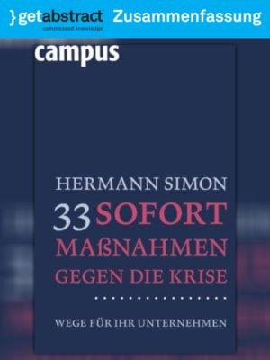 cover image of 33 Sofortmaßnahmen gegen die Krise (Zusammenfassung)